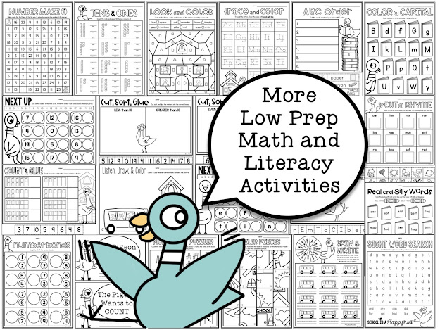 School is a happy place the pigeon has to go to school ideas activities and a freebie for this back to school favorite