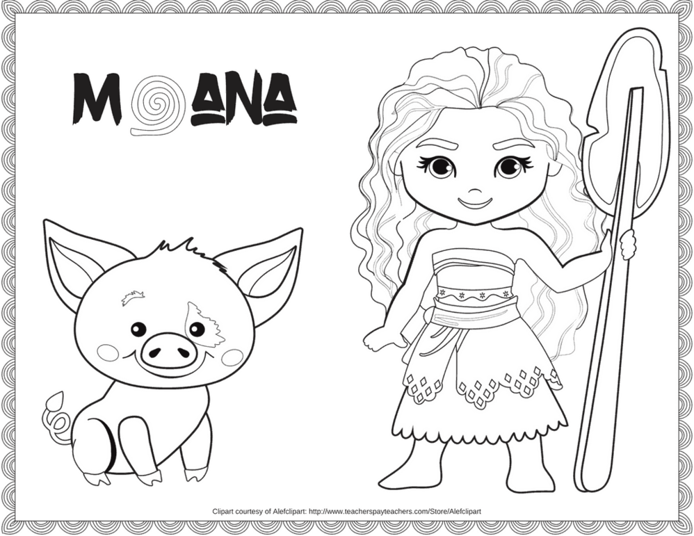 Exclusive free disney moana coloring printable