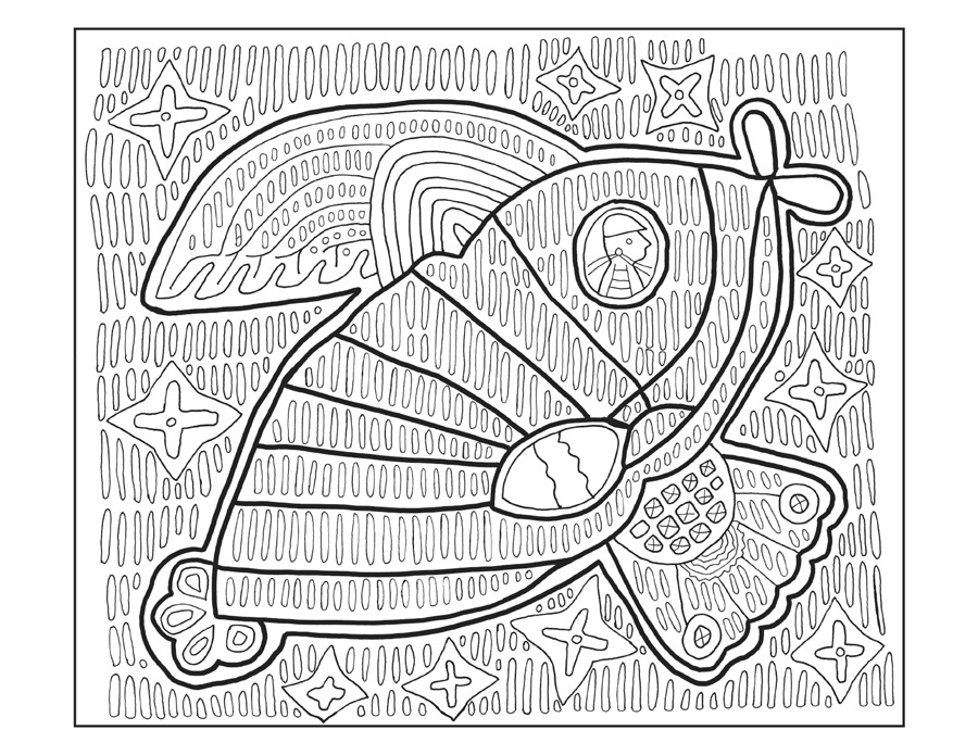 Mola designs patterns from panama coloring book by museum of international folk art adult colouring book