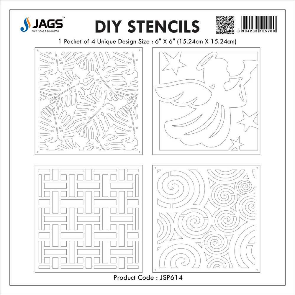 Jags craft stencil plastic for kids and children painting drawing size x inch set of pcs jsp