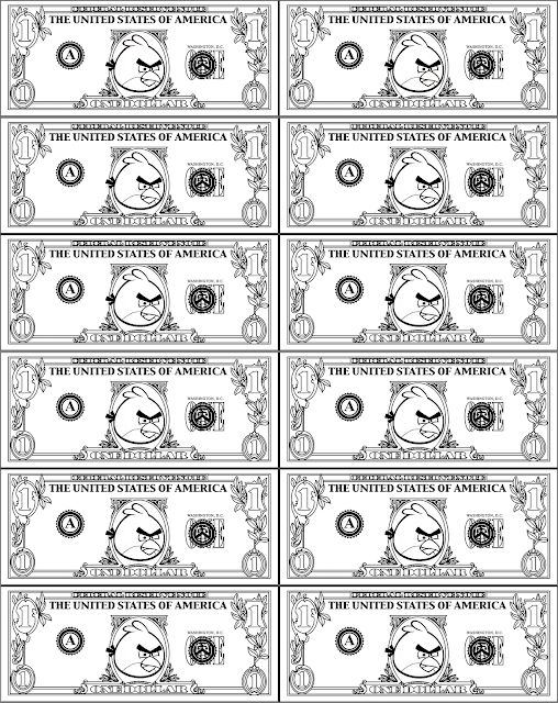 Free printable angry birds money space coloring pages money template printable play money