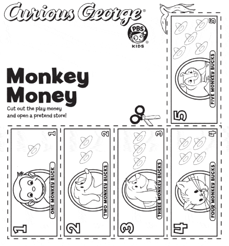 Monkey money kids coloring pages kids for parents