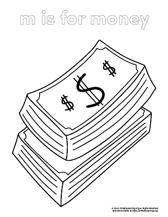 Money coloring page