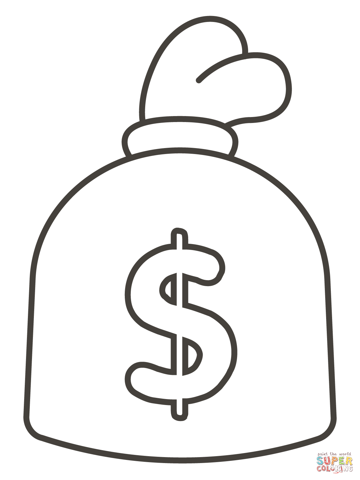 Money bag coloring page free printable coloring pages