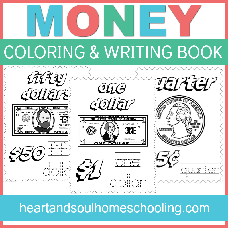 Money identification write and color book