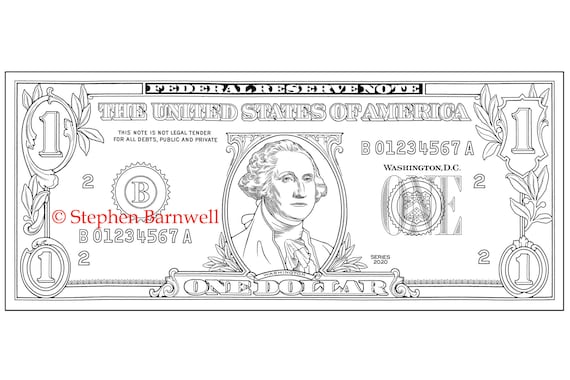 Coloring page color of money colouring page digital download