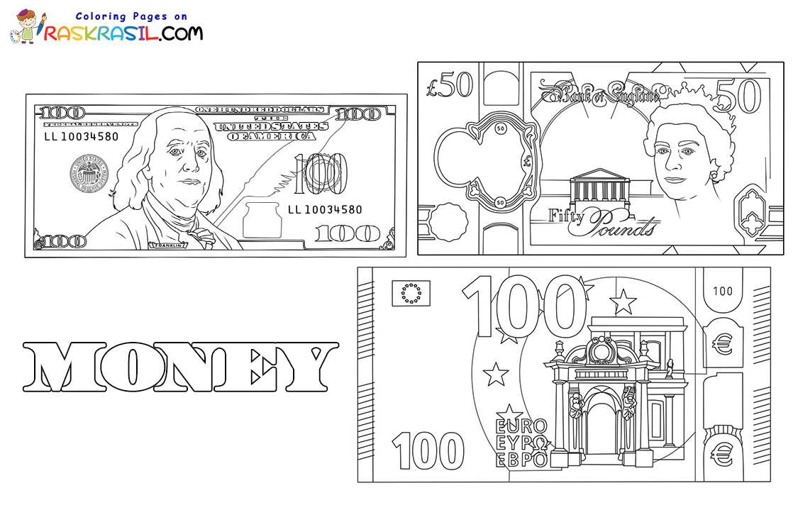 Money coloring pages