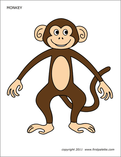 Monkey free printable templates coloring pages