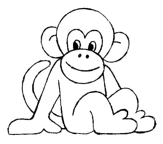 Smiling monkey coloring page