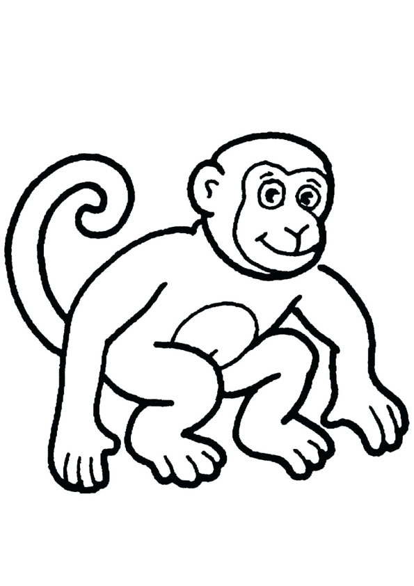 Coloring pages cute monkey coloring page