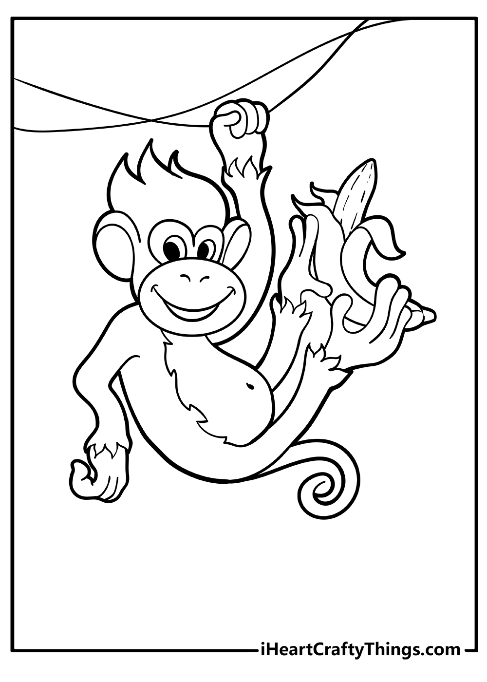 Monkey coloring pages free printables