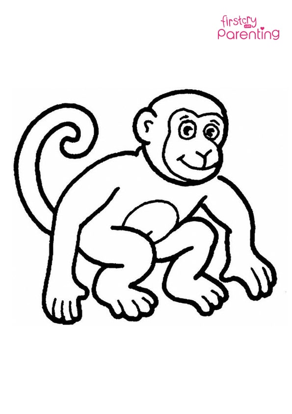 Easy printable monkey coloring pages for kids