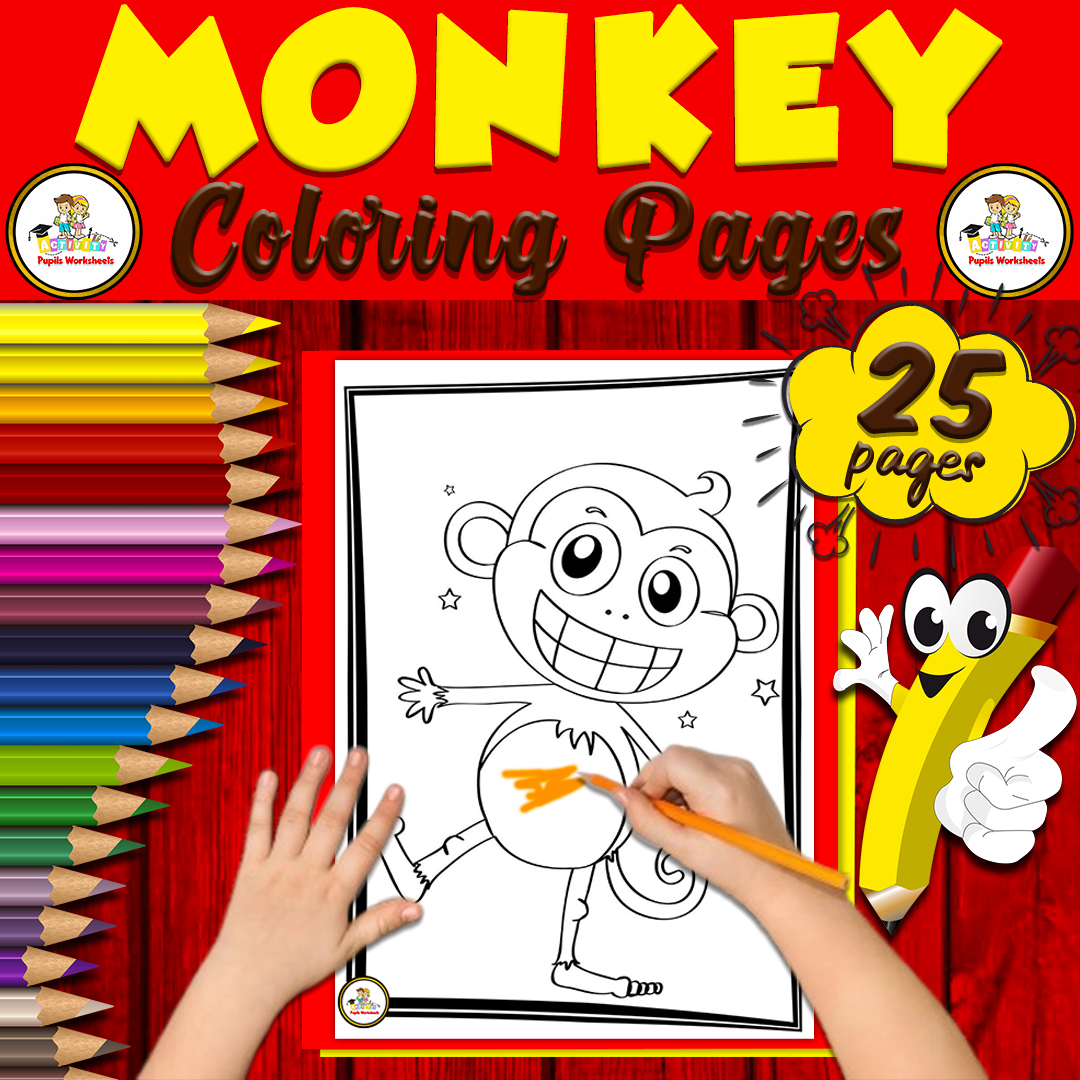 Cute monkey coloring pages printable mindfulness monkey coloring sheets made by teachers