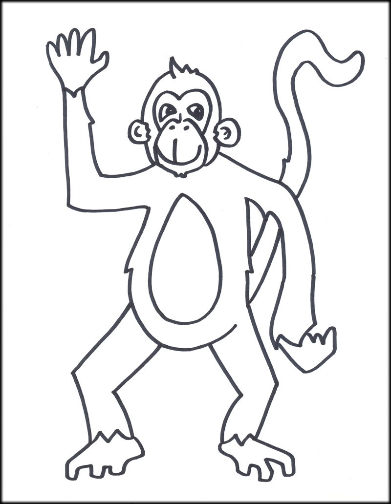 Free printable monkey coloring pages for kids