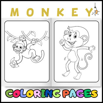 Printable monkey coloring pages for kids easy and fun drawings