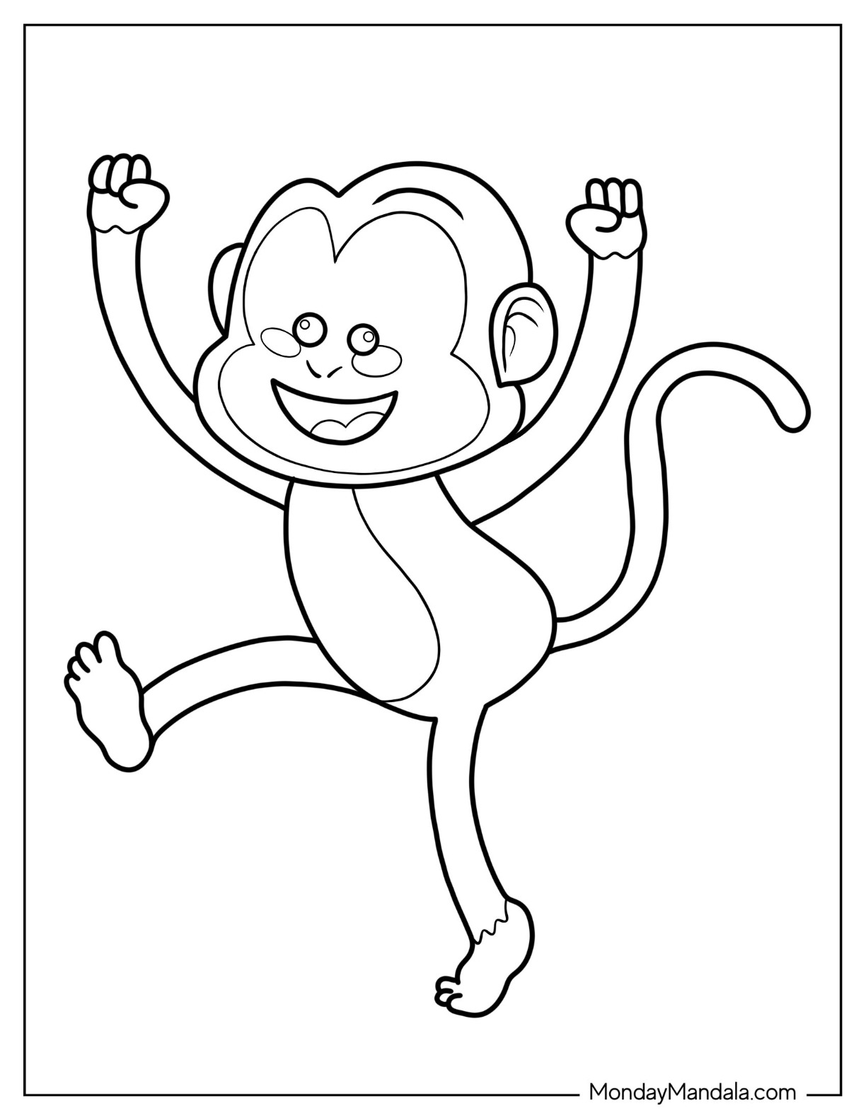 Monkey coloring pages free pdf printables