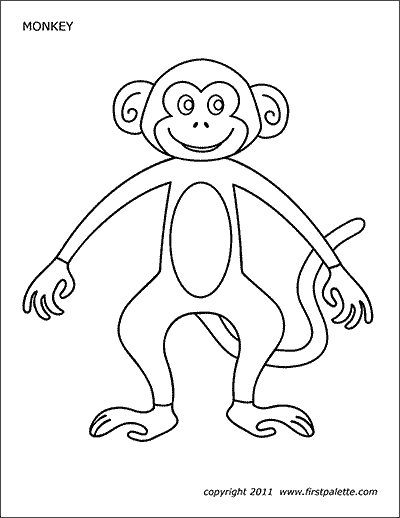 Monkey free printable templates coloring pages