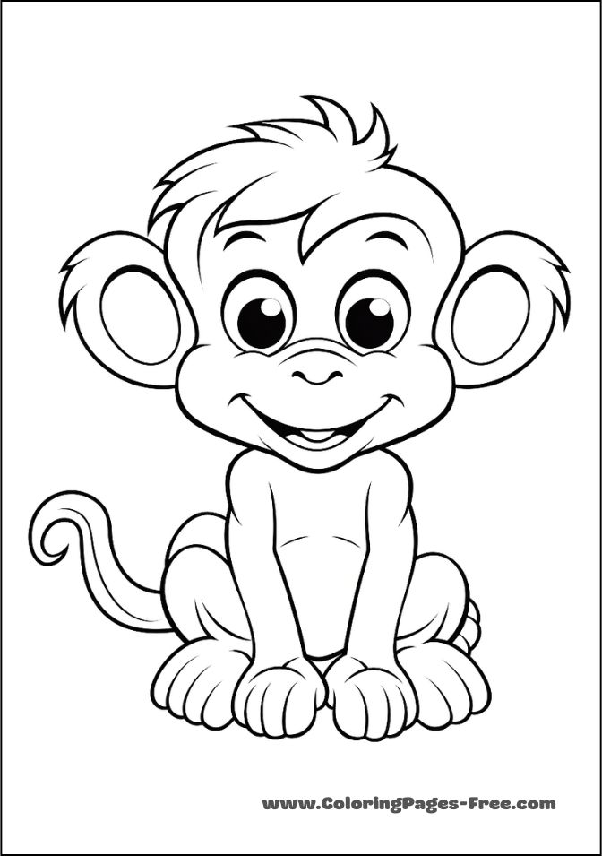 Pintable monkey coloring pages coloring pages