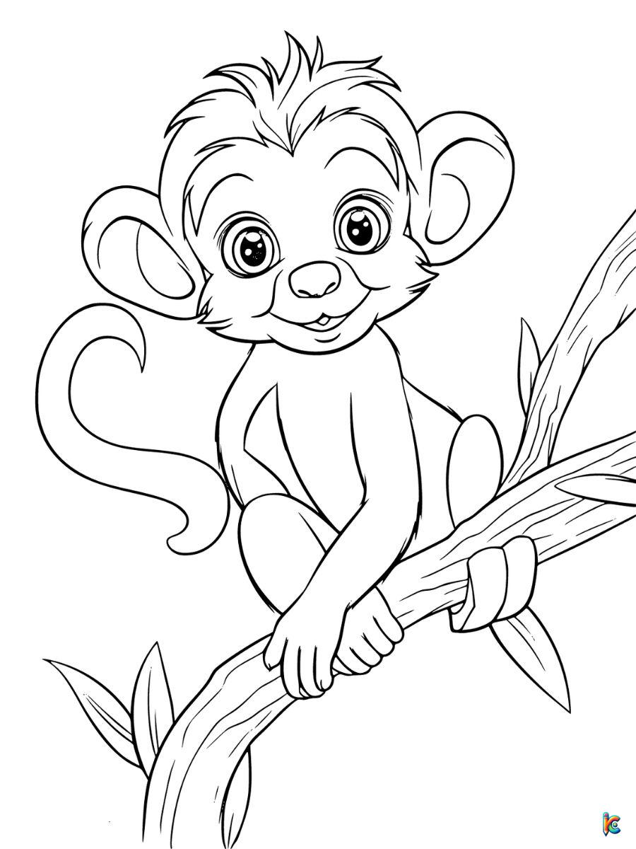 Monkey coloring pages â