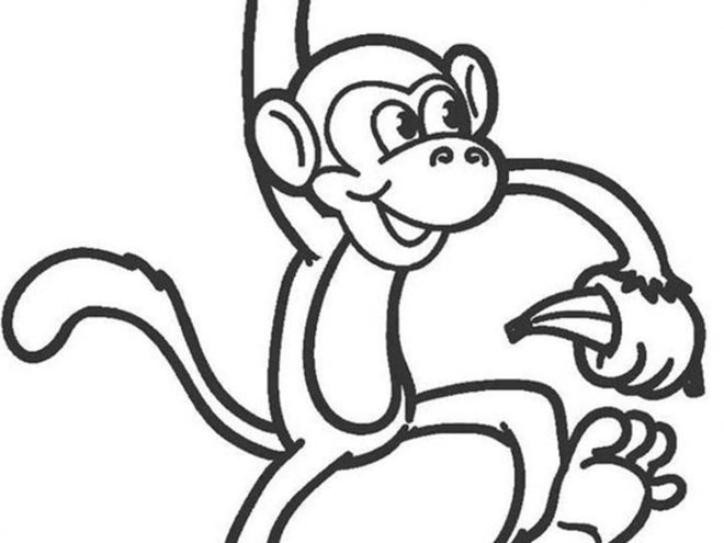 Free easy to print monkey coloring pages