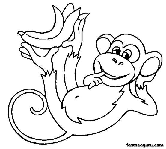 Colorful monkey printables for free