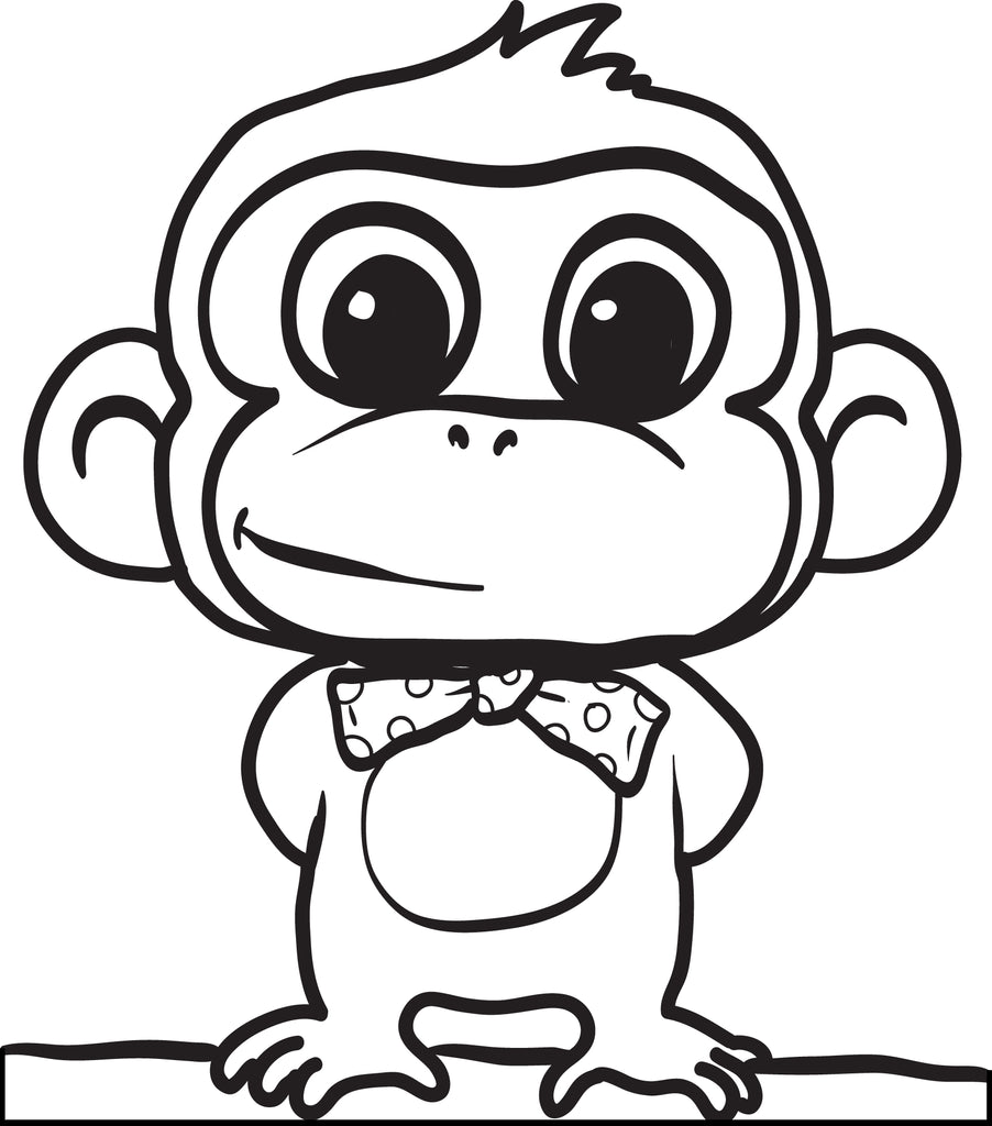 Printable cartoon monkey coloring page for kids â