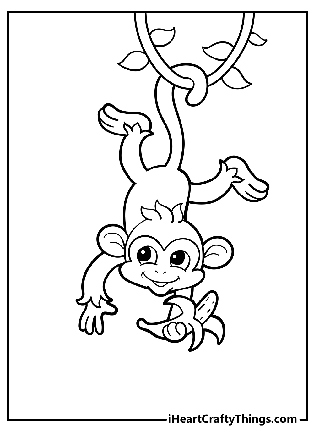 Monkey coloring pages free printables
