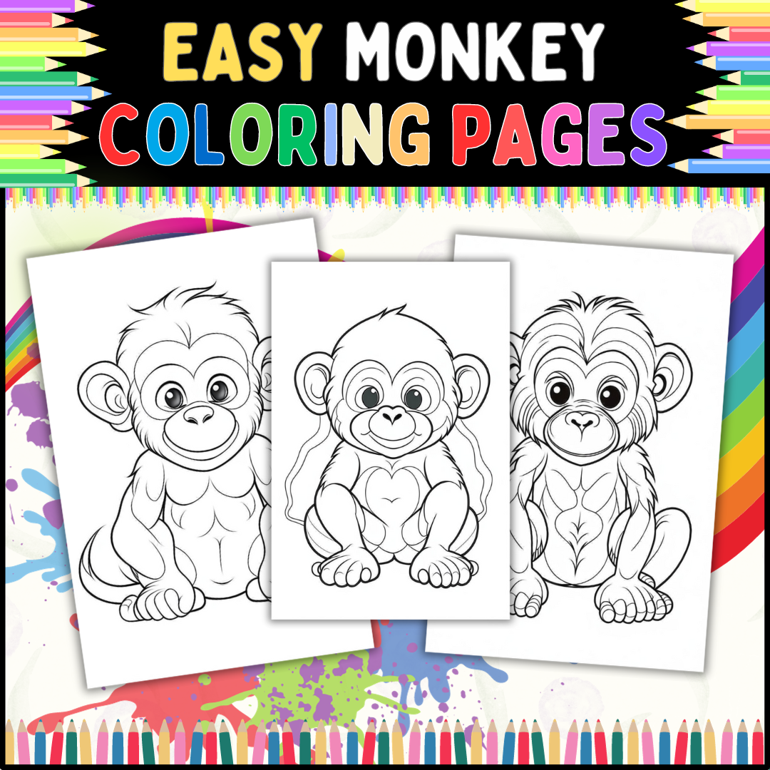 Monkey coloring pages printable pages for toddlers and preschoolers made by teachers