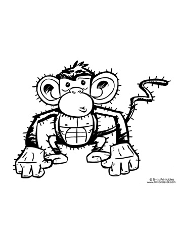 Grumpy monkey coloring page â tims printables