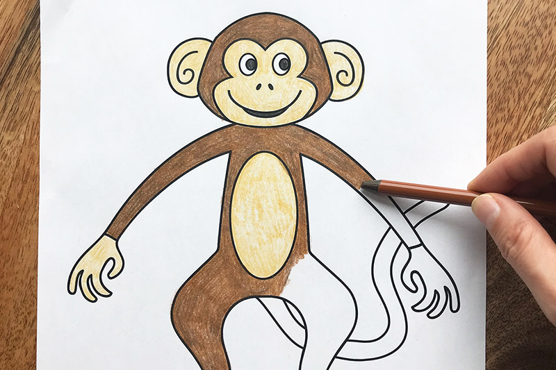 Monkey free printable templates coloring pages