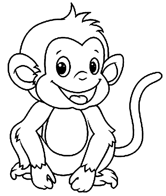 Monkey coloring pages printable for free download