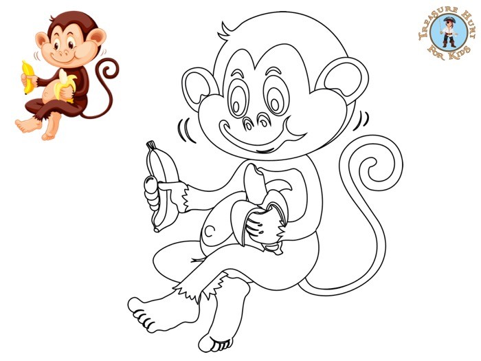 Monkey coloring page