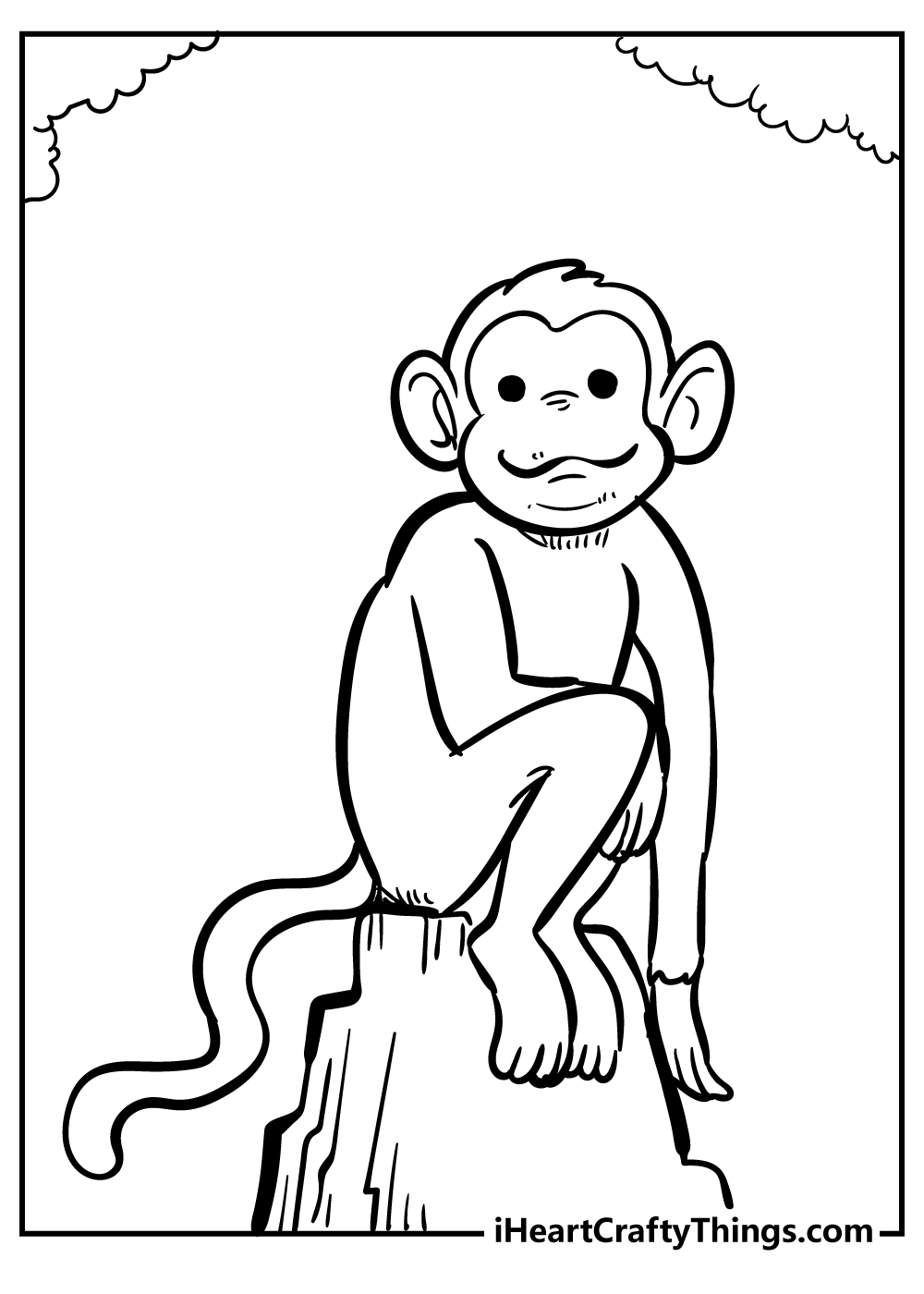 Monkey coloring pages free printables