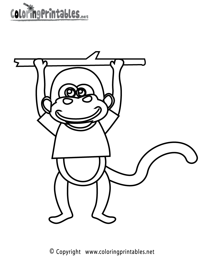 Monkey coloring page