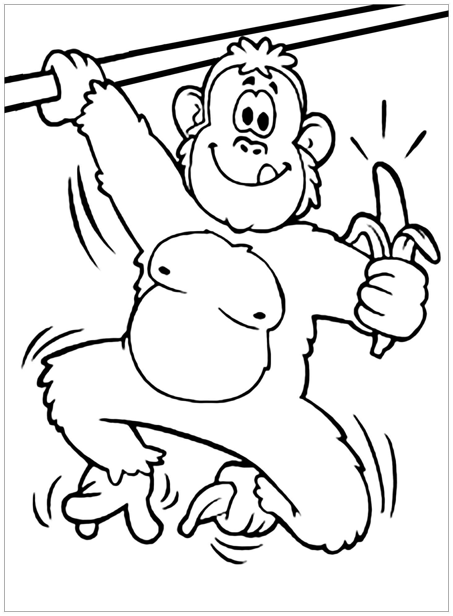 Monkey coloring pages to download