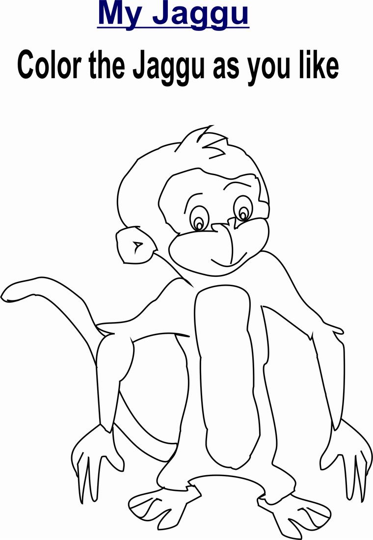 Monkey coloring page printable for kids download