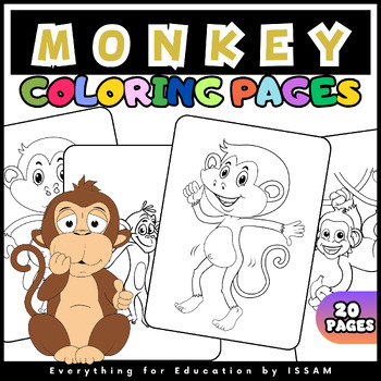 Printable monkey coloring pages for kids easy and fun drawings