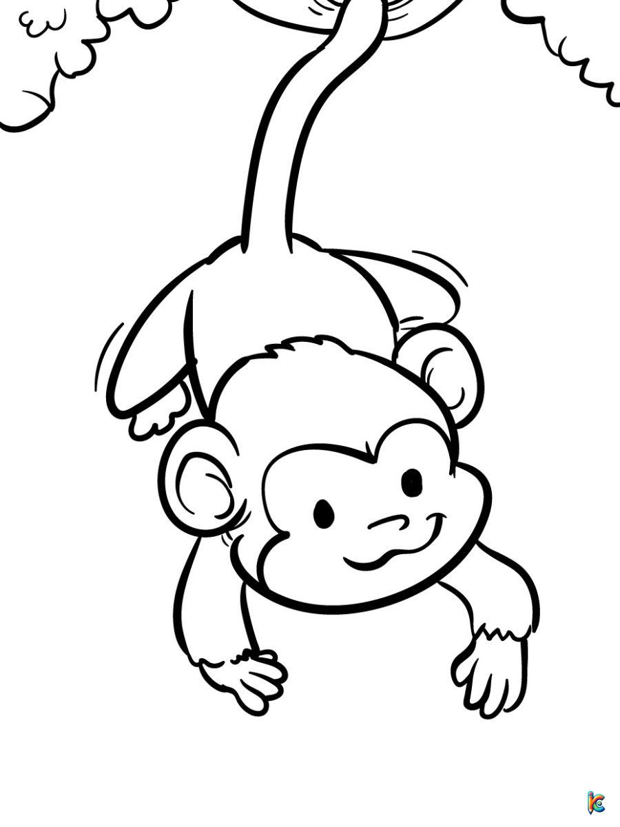 Monkey coloring pages â