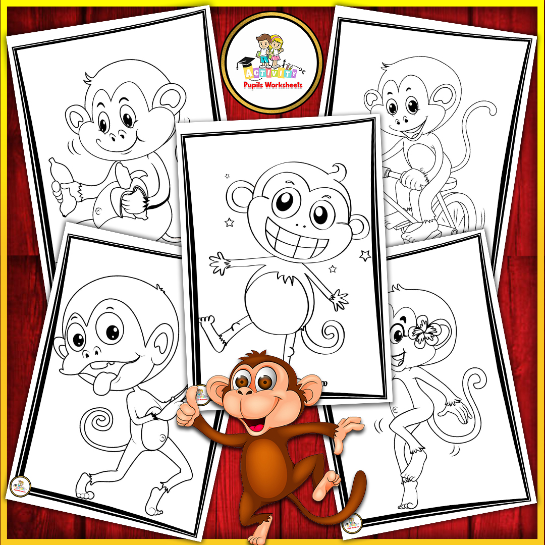 Cute monkey coloring pages printable mindfulness monkey coloring sheets made by teachers