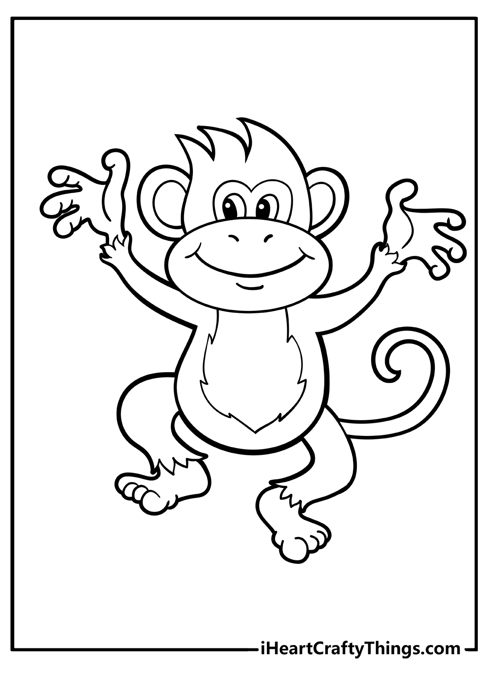 Monkey coloring pages free printables