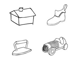 Monopoly game pieces clipart