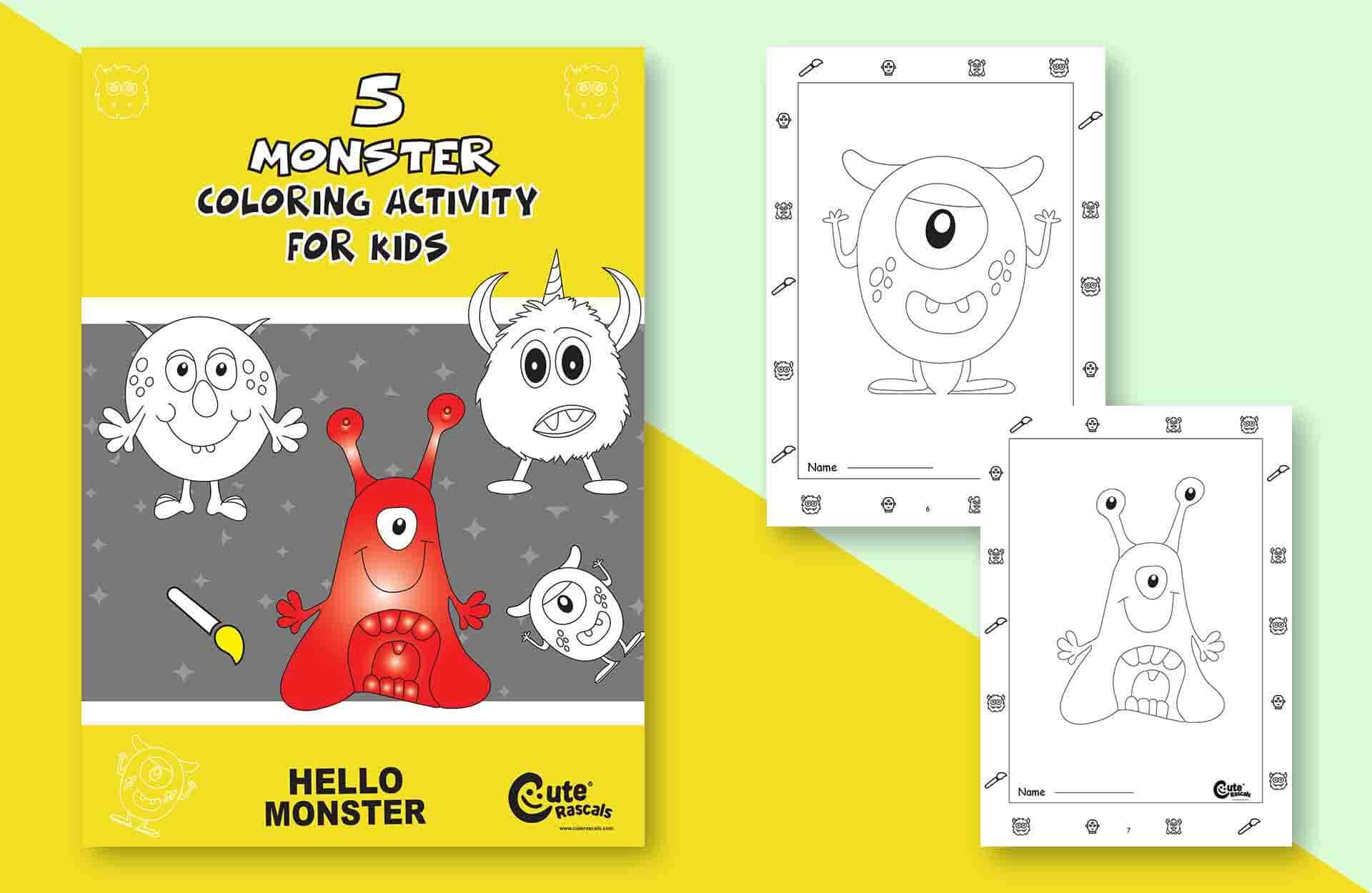 Silly monster coloring pages for kids to enjoy and have fun