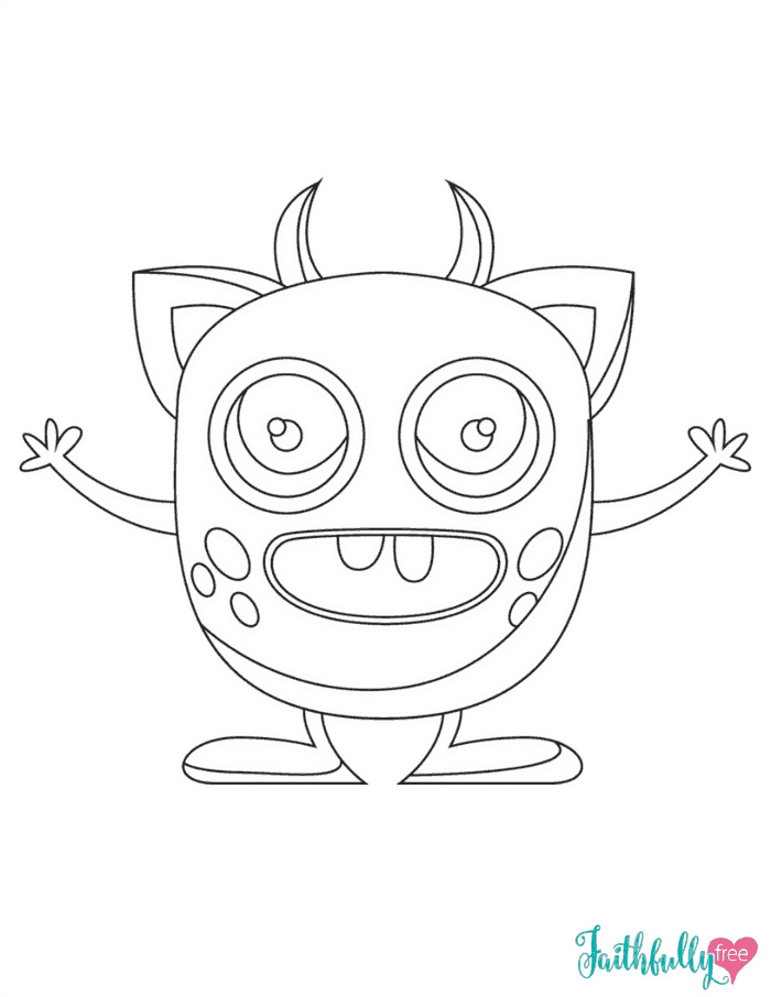 Monster coloring pages free printables faithfully free