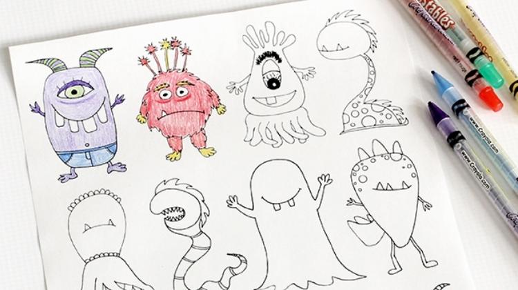 Monsters coloring page