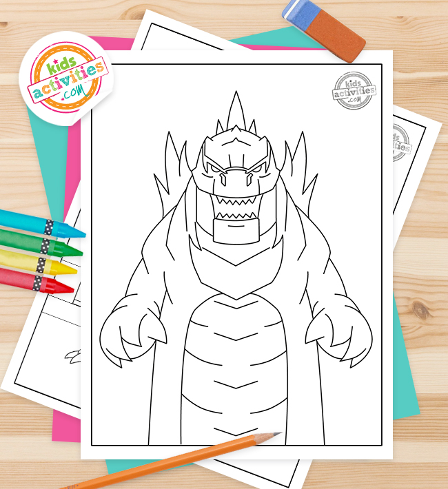 Free printable godzilla coloring pages kids activities blog