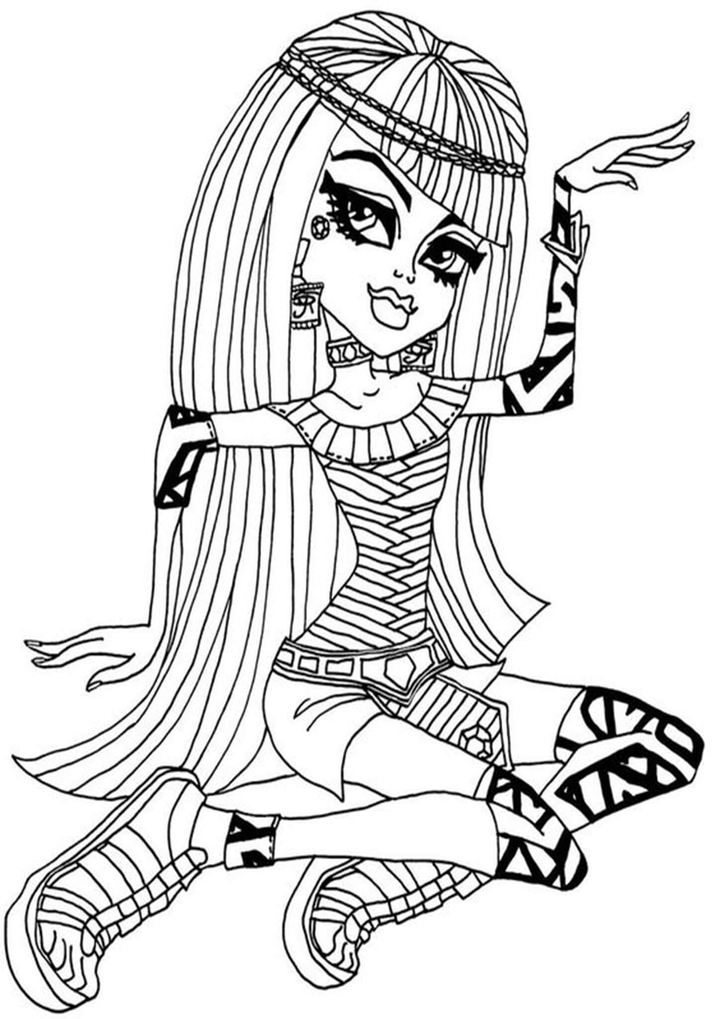Free easy to print monster high coloring pages