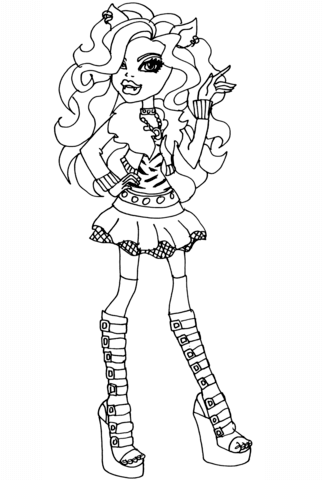 Monster high clawdeen wolf coloring page free printable coloring pages