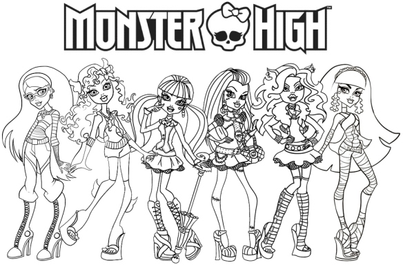 Monster high coloring pages for girls printable downloadable
