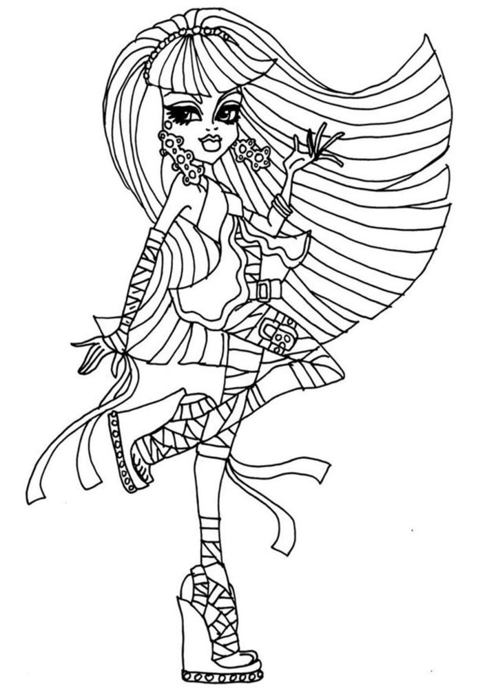 Free easy to print monster high coloring pages