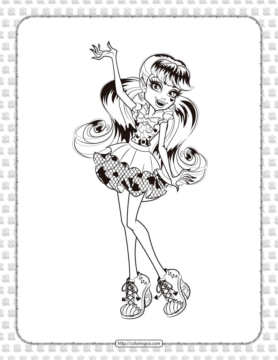 Printable monster high draculaura coloring page